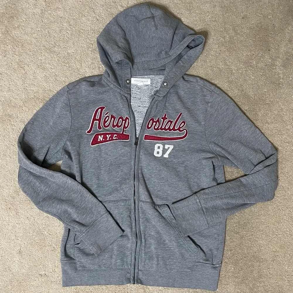 Aeropostale Zip Up Jacket Y2K‎ vintage spell out medium